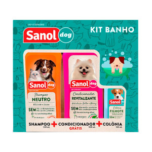 Kit Sanol Dog Shampoo, Colônia e Condicionador
